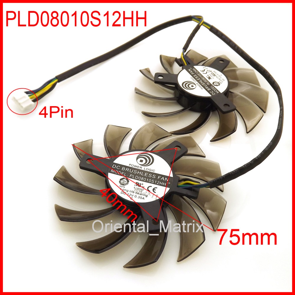 Cpu Fan - PLD08010S12HH 75mm 12V 0.35A para MSI