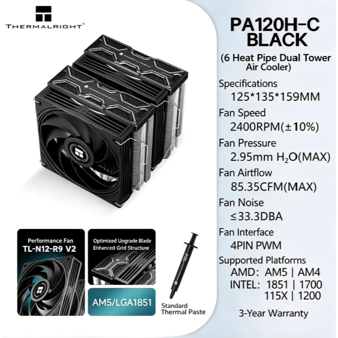 Thermalright PA120H‑C BLACK En - Thermal Paste reseña y precio