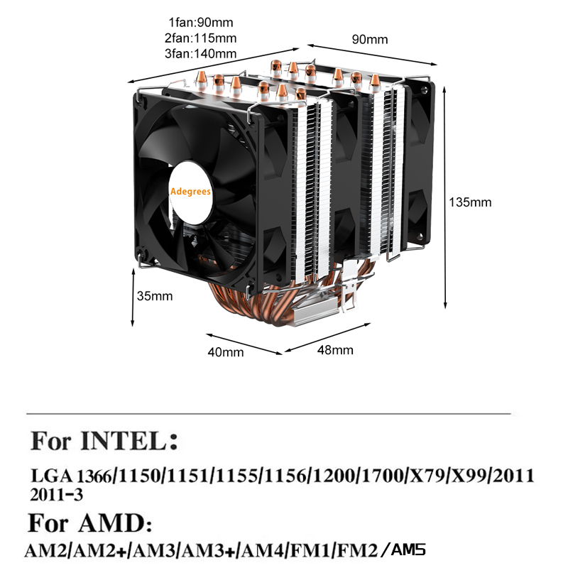 Enfriador de CPU con 6 tubos d - Air Cooler Cpu reseña y precio